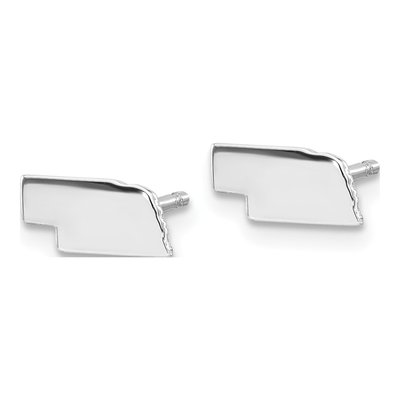 Sterling Silver Nebraska State Stud Earrings – view 3