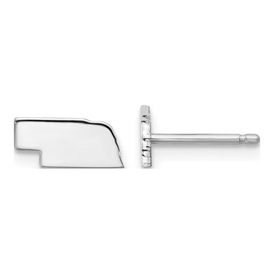 Sterling Silver Nebraska State Stud Earrings