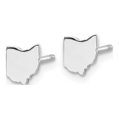 Sterling Silver Ohio State Stud Earrings – view 2