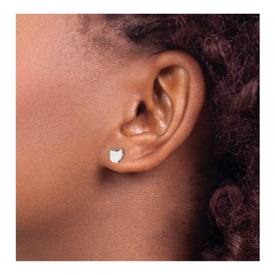 Sterling Silver Ohio State Stud Earrings – view 3