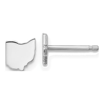 Sterling Silver Ohio State Stud Earrings