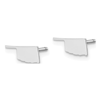 Sterling Silver Oklahoma State Stud Earrings – view 3