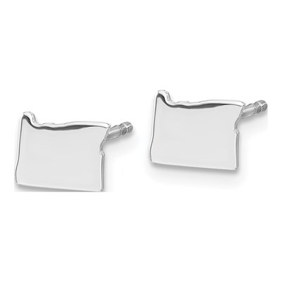 Sterling Silver Oregon State Stud Earrings – view 3