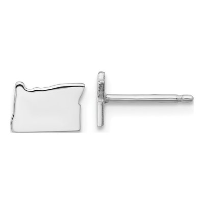 Sterling Silver Oregon State Stud Earrings