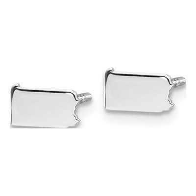 Sterling Silver Pennsylvania State Stud Earrings – view 3