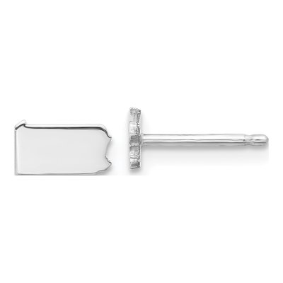 Sterling Silver Pennsylvania State Stud Earrings