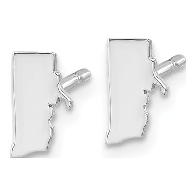 Sterling Silver Rhode Island State Stud Earrings – view 3