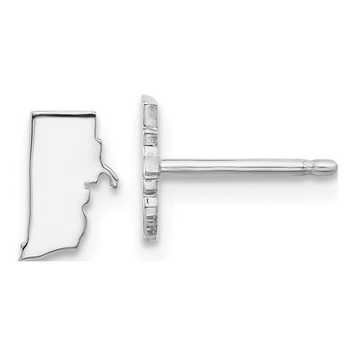 Sterling Silver Rhode Island State Stud Earrings