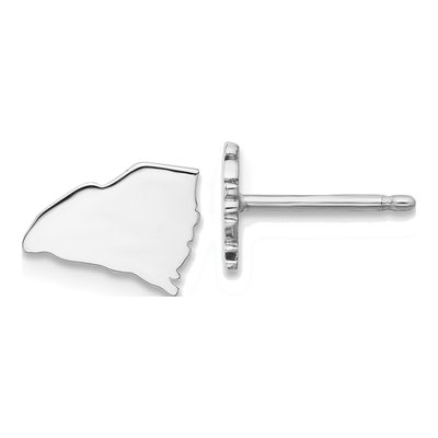Sterling Silver South Carolina State Stud Earrings
