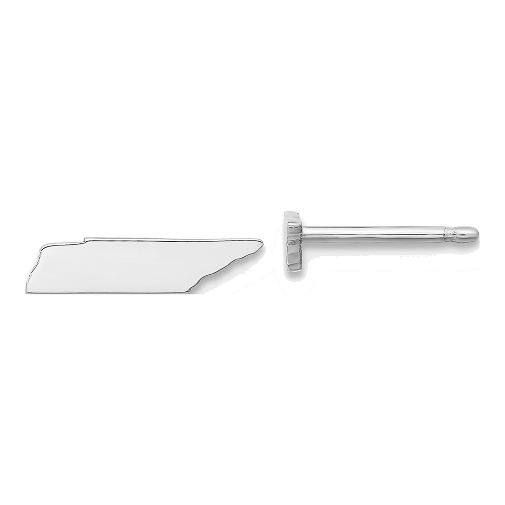 Sterling Silver Silver/Rhodium-Plated Tennessee State Earrings
