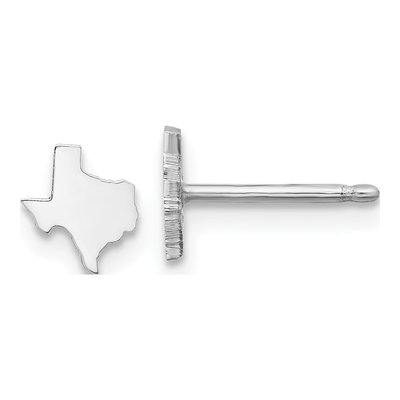 Sterling Silver Texas State Stud Earrings