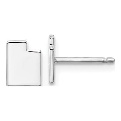 Sterling Silver Utah State Stud Earrings