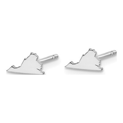 Sterling Silver Virginia State Stud Earrings – view 2