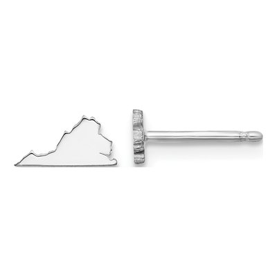 Sterling Silver Virginia State Stud Earrings