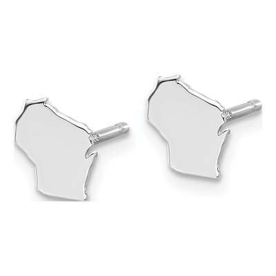 Sterling Silver Wisconsin State Stud Earrings – view 3