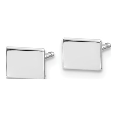 Sterling Silver Wyoming State Stud Earrings – view 3