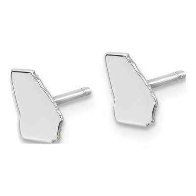 14K White Gold Georgia State Stud Earrings – view 3