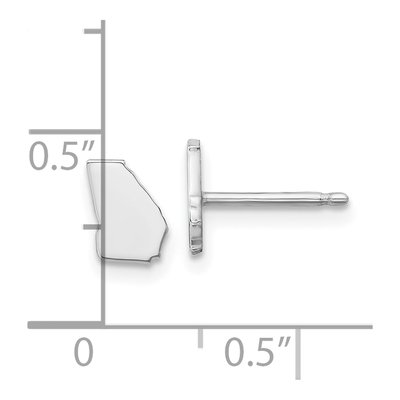 14K White Gold Georgia State Stud Earrings – view 5