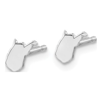 14K White Gold West Virginia State Stud Earrings – view 3