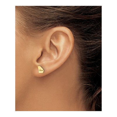 14K Yellow Gold Georgia State Stud Earrings – view 3
