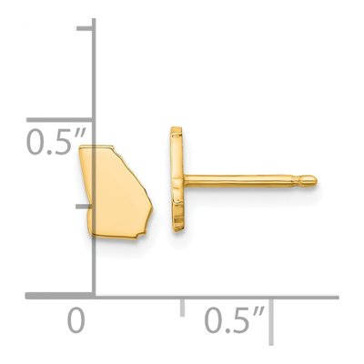 14K Yellow Gold Georgia State Stud Earrings – view 4