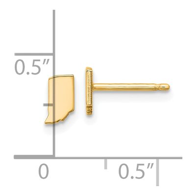 14K Yellow Gold Indiana State Stud Earrings – view 4