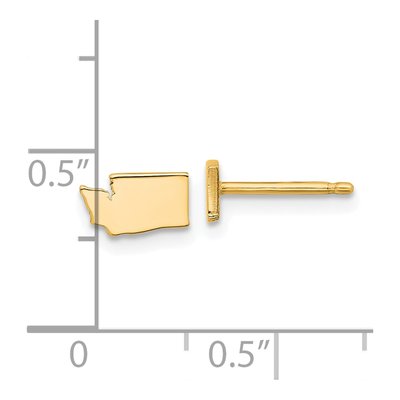 14K Yellow Gold Washington State Stud Earrings – view 4