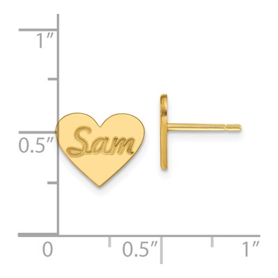 Gold-Plated Sterling Silver Personalized Small Heart Stud Earrings – view 4
