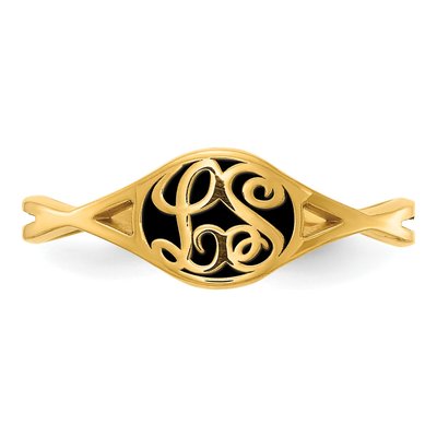 Gold-Plated Sterling Silver Personalized Twisted Monogram Ring – view 4