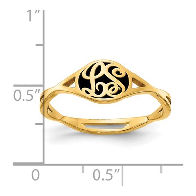 Gold-Plated Sterling Silver Personalized Twisted Monogram Ring – view 5