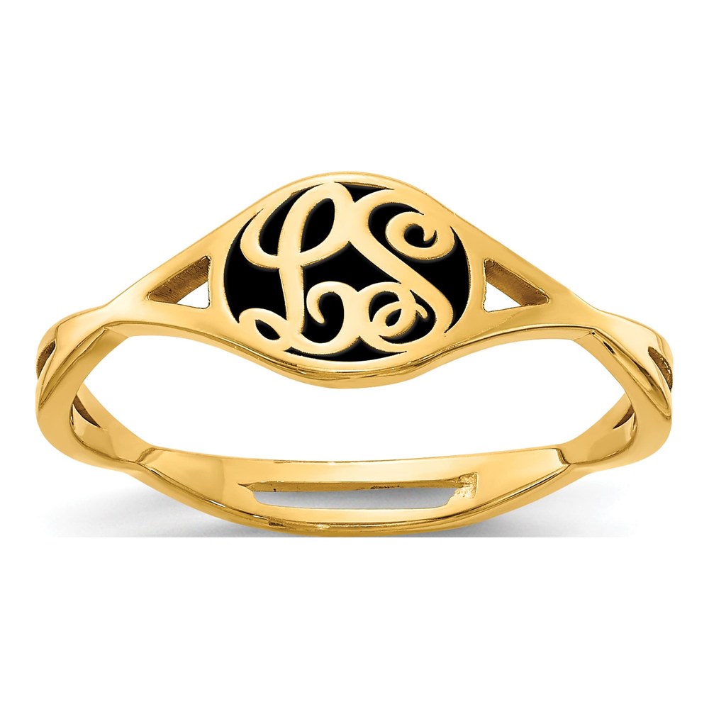 Gold-Plated Sterling Silver Personalized Twisted Monogram Ring