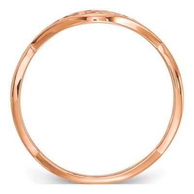 14K Rose Gold Enameled Twisted Initial Signet Ring – view 2