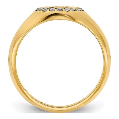 Gold-Plated Sterling Silver 0.16 ct tw Diamond Personalized Initial Signet Ring – view 2