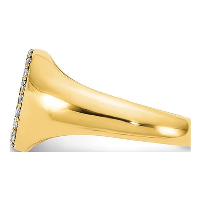 Gold-Plated Sterling Silver 0.16 ct tw Diamond Personalized Initial Signet Ring – view 3