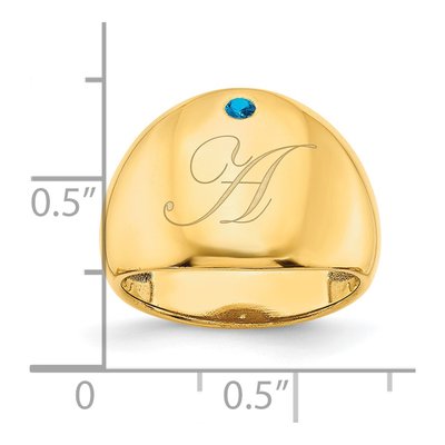 Gold-Plated Sterling Silver Personalized Birthstone Cigar Ring – view 2