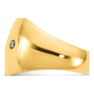 Gold-Plated Sterling Silver Personalized 2-Birthstone Cigar Ring – view 3