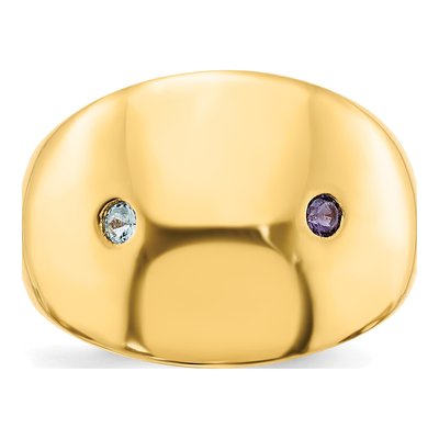 Gold-Plated Sterling Silver Personalized 2-Birthstone Cigar Ring – view 4