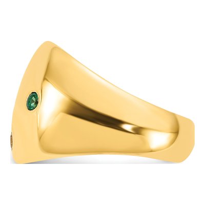 Gold-Plated Sterling Silver Personalized 3-Birthstone Cigar Ring – view 3