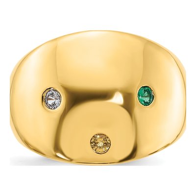 Gold-Plated Sterling Silver Personalized 3-Birthstone Cigar Ring – view 4