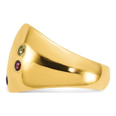 Gold-Plated Sterling Silver Personalized 5-Birthstone Cigar Ring – view 3