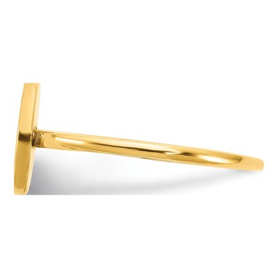 Gold-Plated Sterling Silver Personalized Round Initial Signet Ring – view 3