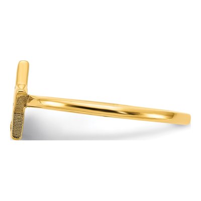 Gold-Plated Sterling Silver Diamond Personalized Initial Star Signet Ring – view 3