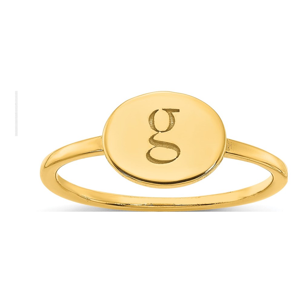 Gold-Plated Sterling Silver Personalized Oval Initial Signet Ring