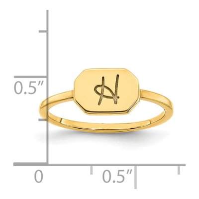 Gold-Plated Sterling Silver Personalized Initial Signet Ring – view 2
