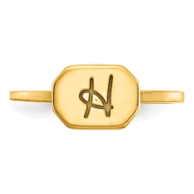 Gold-Plated Sterling Silver Personalized Initial Signet Ring – view 4