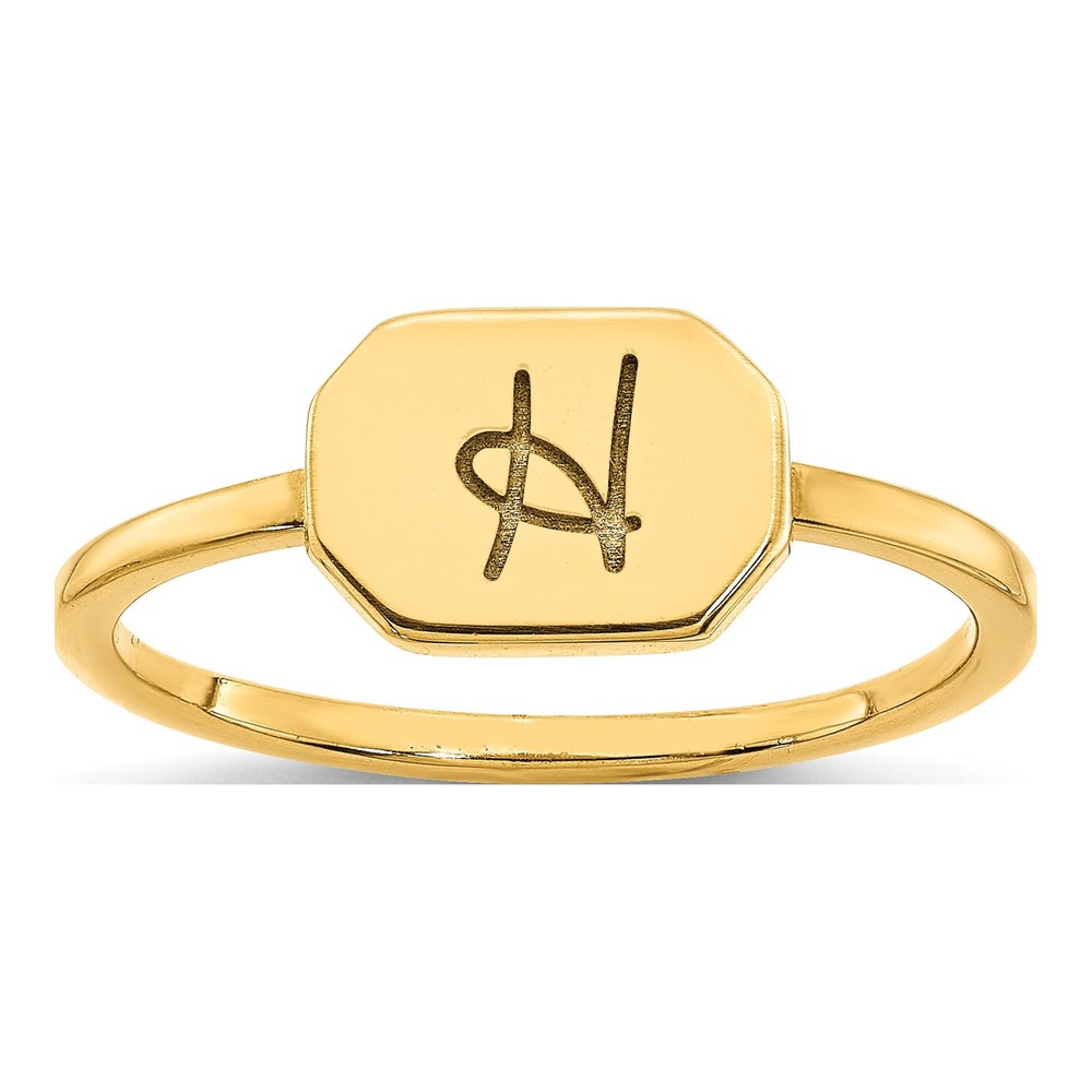 Gold-Plated Sterling Silver Personalized Initial Signet Ring