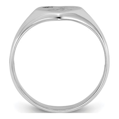 Sterling Silver Diamond Heart Initial Signet Ring – view 2