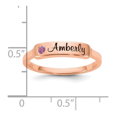 14K Rose Gold Personalized Name Ring – view 5