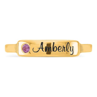 14K Yellow Gold Personalized Name Ring – view 4