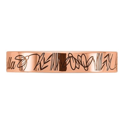 14K Rose Gold Personalized Name Birth Flower Ring – view 3